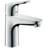 Image de hansgrohe Mitigeur lavabo Focus, hauteur sous bec 100mm, robinet lavabo bas débit avec vidage, Chromé, 31603000