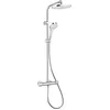 Image de hansgrohe MySelect S - Colonne de douche avec mitigeur thermostatique, douche pluie 240 mm avec robinet, douchette, support, flexible de douche, barre et douche de tête ronde, Blanc/chromé, 26758400