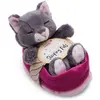 Image de Nici Chat Dormant Dans Un Panier Avec Un Ours En Peluche 12 Cm