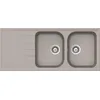 Image de SCHOCK | Évier de cuisine Lithos 2 baignoires avec goutteur, baignoire réversible, matériau Cristalite®, gris taupe, 1160 x 500 mm