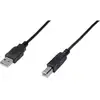 Image de Digitus AK-300105-018-S USB-kabel USB 2.0 USB-A stekker, USB-B stekker 1.80 m Zwart Rond, Afgeschermd (dubbel)