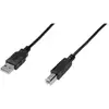 Image de Digitus AK-300105-050-S USB-kabel USB 2.0 USB-A stekker, USB-B stekker 5.00 m Zwart Rond, Afgeschermd (dubbel)