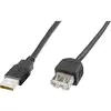 Image de Digitus AK-300200-018-S USB-kabel USB-A stekker, USB-A bus 1.80 m Zwart
