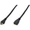 Image de Digitus AK-330201-030-S HDMI-kabel HDMI Verlengkabel HDMI-A-stekker, HDMI-A-bus 3.00 m Zwart 4K UHD, Rond, Vergulde steekcontacten, Afgeschermd...