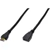 Image de Digitus AK-330201-050-S HDMI-kabel HDMI Verlengkabel HDMI-A-stekker, HDMI-A-bus 5.00 m Zwart Rond, Vergulde steekcontacten, Afgeschermd (dubbel)