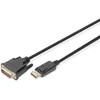 Image de DIGITUS Câble adaptateur DisplayPort - DP vers DVI(24+1) - Full-HD - 3m - Verrouillage, 60Hz - Blister - Compatible avec moniteur, PC - noir