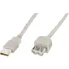 Image de Digitus AK-300202-018-E USB-kabel USB 2.0 USB-A stekker, USB-A bus 1.80 m Beige