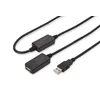 Image de DIGITUS Câble d'extension actif USB 2.0 - Câble répéteur - USB A mâle vers USB A femelle - 20 m - 480 Mbit/s - Plug & Play - Noir