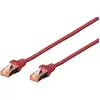 Image de Digitus DK-1644-050/R RJ45 Netwerkkabel, patchkabel CAT 6 S/FTP 5.00 m Rood Halogeenvrij, Verdraaide paren, Snagless, Vlambestendig 1 stuk(s)