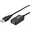 Image de Digitus USB-kabel USB 2.0 5.00 m Actief met signaalversterking USB-A stekker, USB-A bus Zwart DA-70130-4