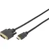 Image de Digitus DB-330300-020-S HDMI-kabel HDMI / DVI Adapterkabel HDMI-A-stekker, DVI-D 18+1-polige stekker 2.00 m Zwart Rond, Vergulde steekcontacten, Afgeschermd