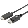Image de Digitus AK-340303-030-S DisplayPort-kabel DisplayPort / HDMI Adapterkabel DisplayPort-stekker, HDMI-A-stekker 3.00 m Zwart Afgeschermd (drievoudig)