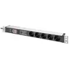 Image de Digitus DN-95433 19 inch Stekkerdoos voor patchkast 1 HE Geaarde contactdoos Geschikt voor kastdiepte: vanaf 300 mm Aluminium, Aluminium (geëloxeerd), Zwart,