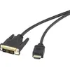 Image de Renkforce RF-4212219 DVI-kabel DVI / HDMI Adapterkabel DVI-D 18+1-polige stekker, HDMI-A-stekker 5.00 m Zwart Vergulde steekcontacten, Schroefbaar