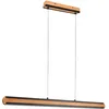 Image de TRIO, Suspension, Deacon incl. 1 x LED,SMD,42,0 Watt,2700-6000K,5000 Lm. Métal, noir mat, Corps: Bois naturel, naturel L:110,0cm, L:6,0cm, H:150,0cm