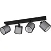 Image de TRIO, Spot, Burton 4xE14, max.28,0 W Organza, Fumé, Corps: Métal, noir mat L:71,5cm, L:18,0cm, H:19,5cm Montage au plafond et au mur,IP20,Sans illuminant