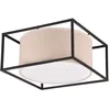 Image de Trio Plafonnier Ross 603100244, métal noir mat, abat-jour beige, sauf 2x E27