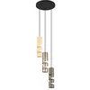 Image de Trio Leuchten Suspension STREAM 364030317, Métal Noir mat, Abat-jour Coffee/Taupe/Beige, sauf 3x GU10