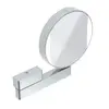 Image de Emco 109506017 Miroir de Maquillage Rond avec éclairage avec Bras articulé 3 Positions et 7 Positions agrandies des Deux côtés