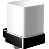 Image de emco LOFT Distributeur de savon mural élégant et compact en métal et verre cristal, distributeur de savon liquide de qualité supérieure, noir mat et satiné