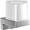 Image de EMCO CUE Distributeur de savon liquide - Distributeur de savon mural pour salle de bain en métal et verre cristal - Distributeur de savon mural à coller ou à visser - Distributeur de savon à une main
