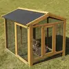 Image de KERBL PET Enclos en plastique avec toit en bois Marron 115 x 85 x 90 cm