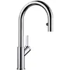 Image de Blanco Carena-S Vario Robinet de cuisine - Mitigeur monocommande avec douchette rétractable dissimulée avec fonction commutateur, robinet haute pression pour la cuisine, surface chromée, 1 pièce, 521356