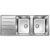 Image de BLANCO LEMIS 8 S-IF   Évier Double Bac de Cuisine pour Meubles Bas de 80 cm de Large   Inox   Cuve à Fond Plat IF   523037