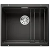 Image de BLANCO ETAGON 500-U Évier en granit noir en SILGRANIT noir | Type de montage : sous plan | Pour armoires inférieures de 60 cm de large | Concept de système bien pensé avec rails ETAGON polyvalents