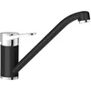 Image de BLANCO WEGA II Robinet de cuisine en silgranite noir/chrome - Haute pression - Clapet anti-retour - Cartouche en céramique - Qualité d'eau assurée et économie d'eau - 4,8 x 25,2 x 18,5 cm