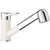 Image de BLANCO WEGA-S II Robinet de cuisine en blanc silgranit/chrome - Haute pression - Avec tuyau extensible - Clapet anti-retour - Cartouche en céramique - Qualité d'eau et économie d'eau - 4,8 x 25,2 x