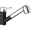 Image de BLANCO WEGA-S II Robinet de cuisine en silgranite noir/chrome - Haute pression - Avec tuyau extensible - Clapet anti-retour - Cartouche en céramique - Qualité d'eau et économie d'eau - 4,8 x 25,2 x