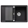 Image de BLANCO ADIRA 45 S-F Évier en granit en silgranit noir - Type de montage : encastré - Réversible - Pour armoires inférieures de 45 cm de large - Grand bac - Surface facile à nettoyer - 77 x 49 x 21,2