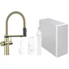 Image de BLANCO CHOICE Icona, acier inoxydable doré satiné, haute pression, système d'eau multifonction tout-en-un, eau refroidie en silence, moyenne, pétillante et bouillante, avec application pour