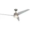 Image de CasaFan Eco Aviatos 132 BN-SL Plafondventilator 31 W (Ø x h) 132 cm x 365 mm Chroom (geborsteld) Verwisselbare bladen, Met lamparmatuur, Met afstandsbediening