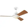 Image de CasaFan Libeccio Plafondventilator 64 W (Ø x h) 142 cm x 285 mm Wit-lak Met afstandsbediening, Met lamparmatuur, Met wintermodus