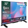Image de Toshiba 32WV2563DG Smart TV de 32" avec résolution HD HDR10, compatible avec assistant vocal Alexa, TV satellite, Dolby Audio