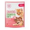 Image de MERA Crunch & Soft au saumon, 200 g de délicieuses friandises pour chats, collation nutritive pour chat pleine de vitamines et de minéraux, coussin croustillant avec garnissage crémeux