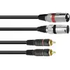 Image de Omnitronic 3022522C XLR Adapterkabel [2x XLR-stekker 3-polig - 2x Cinch-stekker] 1.50 m Zwart