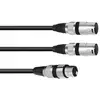Image de Omnitronic 30225206 XLR Adapterkabel [1x XLR-bus 3-polig - 2x XLR-stekker 3-polig] 3.00 m Zwart