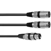 Image de Omnitronic 30225203 XLR Adapterkabel [1x XLR-bus 3-polig - 2x XLR-stekker 3-polig] 0.50 m Zwart