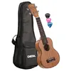 Image de Cascha Ukulélé Soprano Set pour Enfants et Adultes I Kit de Démarrage avec 3 Plectres Colorés et Sac de Concert I Premium en Acajou I Petite Guitare Hawaïenne pour Débutants et Avancés