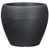 Image de Scheurich Lineo Pot de fleurs, en plastique, granit noir, 48 cm de diamètre, 39 cm de haut, 50 l de volume