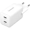 Image de Intenso Adaptateur d'alimentation W40CC GaN, bloc d'alimentation USB-C avec 2 ports USB-C, 40 W et technologie GaN, blanc