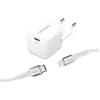 Image de Intenso W30C GaN Kit adaptateur secteur USB-C avec technologie GaN et USB-C vers données Lightning et câble de charge certifié MFi Blanc