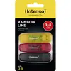 Image de Intenso Rainbow Line USB-stick Retail 8 GB Zwart, Rood, Geel 3502463 USB-A 2.0