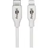 Image de Goobay 39446 USB-kabel USB 2.0 Apple Lightning stekker, USB-C stekker 1 m Wit Folie afscherming, PVC-mantel, Met USB, Rond
