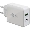 Image de goobay 61674 Dual USB C PD (Power Delivery) Chargeur rapide (30 W) / Bloc d'alimentation Quick Charge pour iPhone, Samsung, Huawei/Chargeur de téléphone portable/Adaptateur de chargeur pour prise