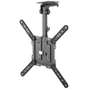 Image de goobay 70824 Support de plafond pour TV de 23 à 55 pouces (58-140 cm), support TV, max 20 kg, orientable latéralement, angle de plafond réglable, avec fonction de pliage et de verrouillage