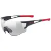 Image de uvex sportstyle 804 V - Lunettes de sport pour homme et femme - Photochromique - Anti-buée - Noir mat/rouge fumé - Taille unique